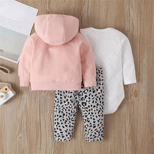 Load image into Gallery viewer, Baby Girl 3pcs Romper Set Pink 100% Cotton 6-18M