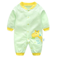 Load image into Gallery viewer, Bitsy-Boo Cotton Baby Long Sleeve Romper Greeny