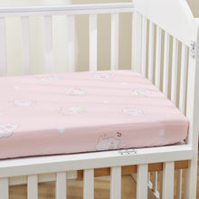 Load image into Gallery viewer, Cotton Pink Breathable and Hypoallergenic Baby Crib Fitted Sheet