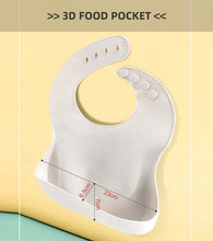 Load image into Gallery viewer, Waterproof Silicone Bucket Baby Bib | Beige