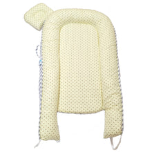 Load image into Gallery viewer, Bitsy-Boo Newborn Bed Nest Baby Lounger Waves and Stars Yellow