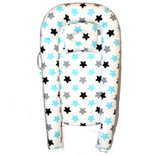 Load image into Gallery viewer, Bitsy-Boo Newborn Bed Nest Baby Lounger Blue Stars