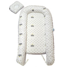 Load image into Gallery viewer, Bitsy Boo Newborn Bed Nest Baby Lounger Crowns and Waves