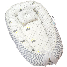Load image into Gallery viewer, Bitsy Boo Newborn Bed Nest Baby Lounger Crowns and Waves