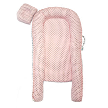Load image into Gallery viewer, Bitsy-Boo Newborn Bed Nest Baby Lounger Waves and Stars Pink