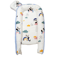Load image into Gallery viewer, Baby lounger newborn nest blue bitsy boo