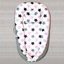 Load image into Gallery viewer, Bitsy-Boo Newborn Bed Nest Baby Lounger Pink Stars - Bitsy-Boo Shop