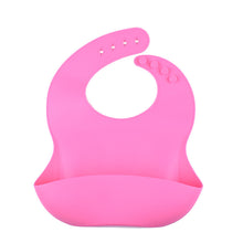 Load image into Gallery viewer, Waterproof Silicone Bucket Baby Bib | Fucsia