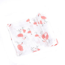 Load image into Gallery viewer, Bitsy-Boo Bamboo Cotton Muslin Swaddle Blanket | Flamingo