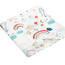 Load image into Gallery viewer, Bamboo Cotton Muslin Swaddle Blanket | Unicorn