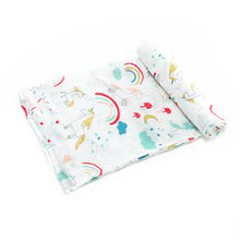 Load image into Gallery viewer, Bamboo Cotton Muslin Swaddle Blanket | Unicorn