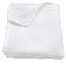 Load image into Gallery viewer, Bamboo Cotton Muslin Swaddle Blanket | White