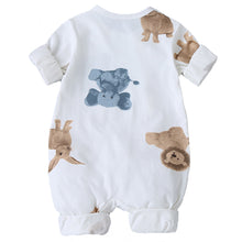 Load image into Gallery viewer, Bitsy-Boo Cotton Baby Long Sleeve Romper Elephants