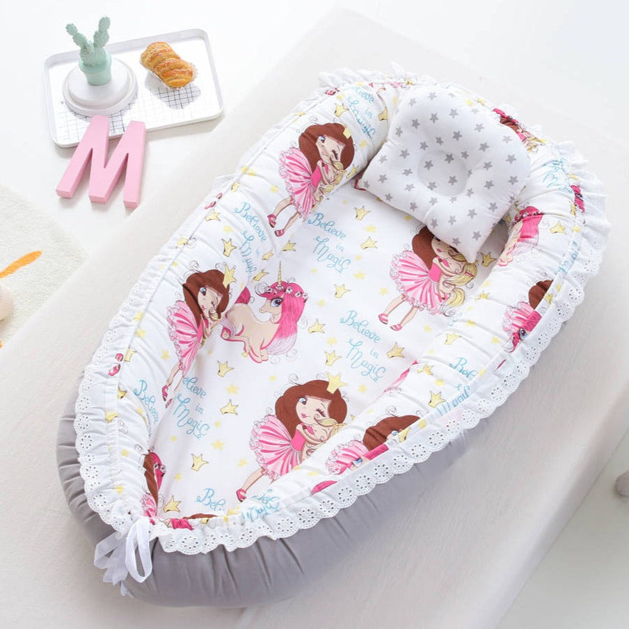 Bitsy-Boo Newborn Bed Nest Baby Lounger Safari