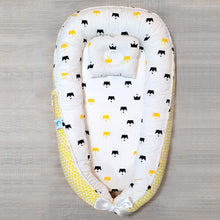 Load image into Gallery viewer, Bitsy Boo Newborn Bed Nest Baby Lounger Crowns Yellow - Bitsy-Boo Shop