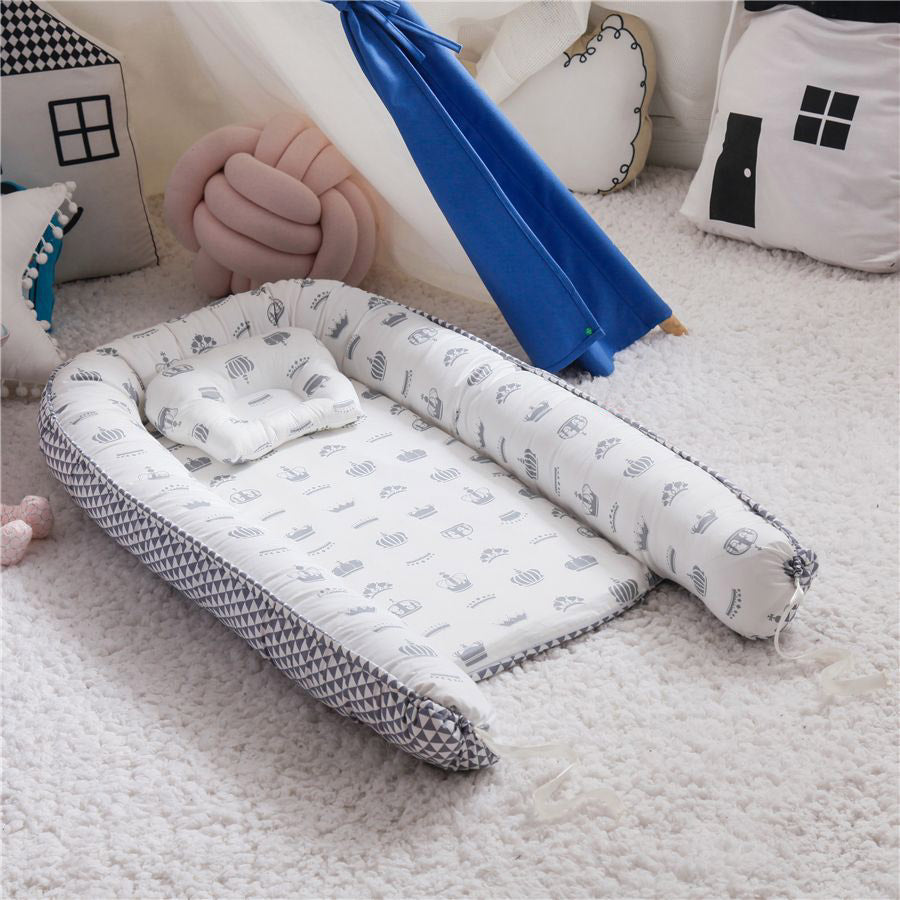 Bitsy-Boo Newborn Bed Nest Baby Lounger Cars Blue