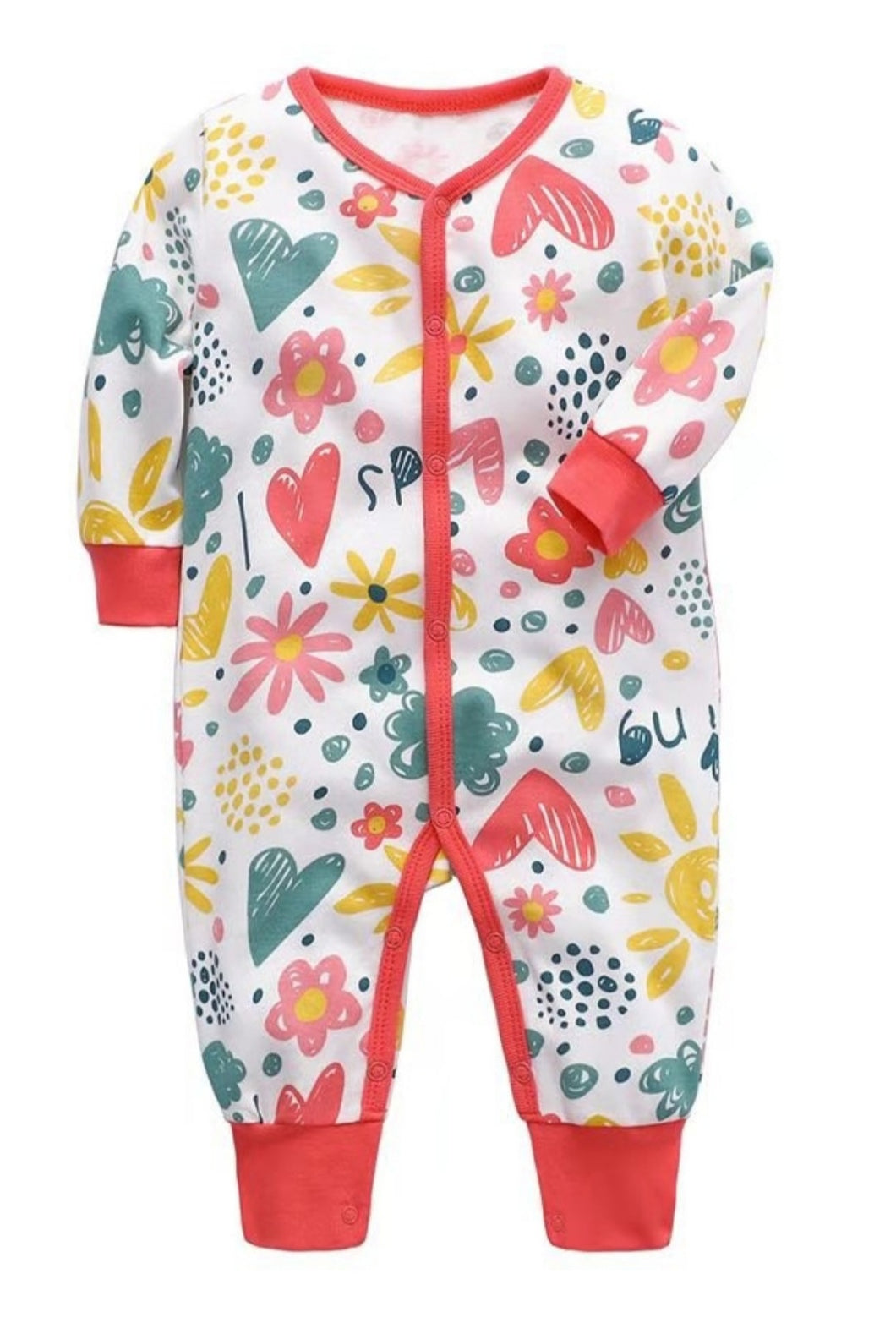 Bitsy-Boo Cotton Footless Long Sleeve Romper Jumpsuit Spring