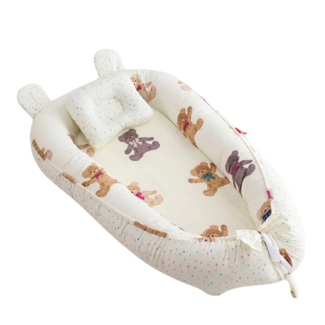 Bitsy Boo Newborn Bed Nest Baby Lounger Teddy Bear