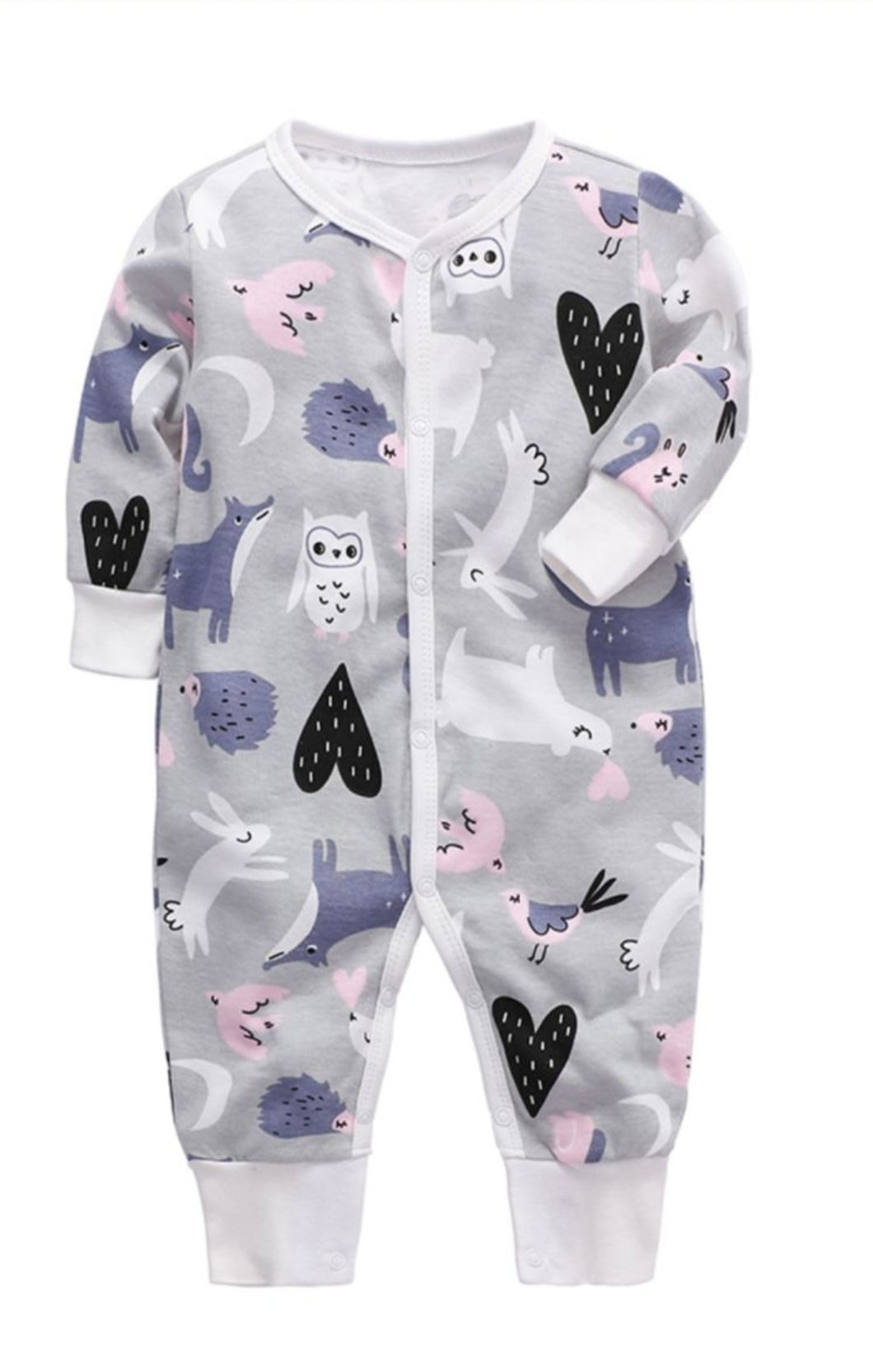 Bitsy-Boo Cotton Footless Long Sleeve Romper Jumpsuit Night