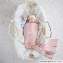 Load image into Gallery viewer, Bitsy-Boo Bamboo Cotton Muslin Swaddle Blanket | Pink
