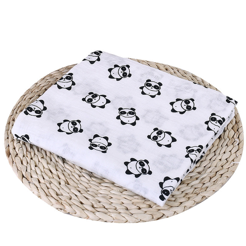Bitsy-Boo Bamboo Cotton Muslin Swaddle Blanket | Panda