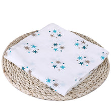 Load image into Gallery viewer, Bitsy-Boo Bamboo Cotton Muslin Swaddle Blanket | Blue Stars 
