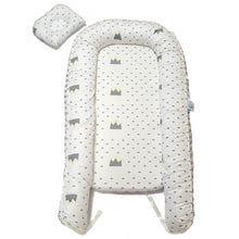 Load image into Gallery viewer, Bitsy Boo Newborn Bed Nest Baby Lounger Crowns and Waves
