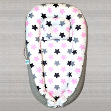 Load image into Gallery viewer, Bitsy-Boo Newborn Bed Nest Baby Lounger Pink Stars - Bitsy-Boo Shop
