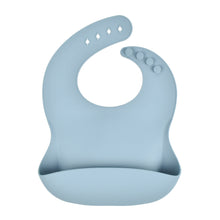 Load image into Gallery viewer, Bitsy-Boo Waterproof Silicone Bucket Baby Bib | Blue
