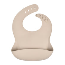 Load image into Gallery viewer, Bitsy-Boo Waterproof Silicone Bucket Baby Bib | Beige

