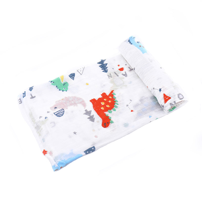 Bitsy-Boo Bamboo Cotton Muslin Swaddle Blanket | Dino