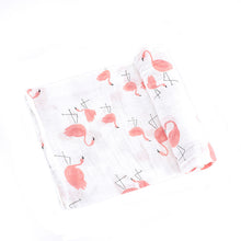 Load image into Gallery viewer, Bitsy-Boo Bamboo Cotton Muslin Swaddle Blanket | Flamingo
