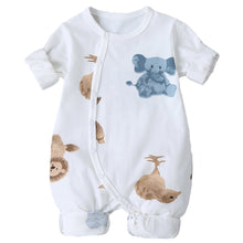 Load image into Gallery viewer, Bitsy-Boo Cotton Baby Long Sleeve Romper Elephants

